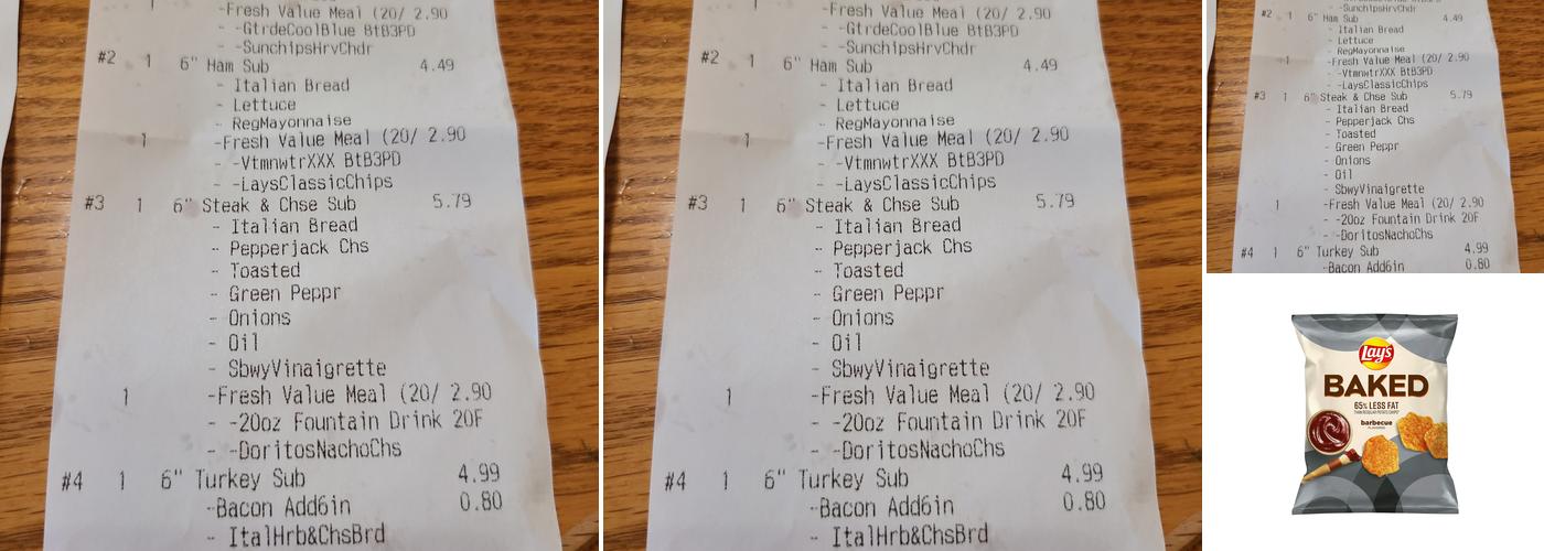Subway Menu