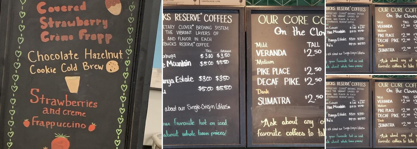 Starbucks Menu