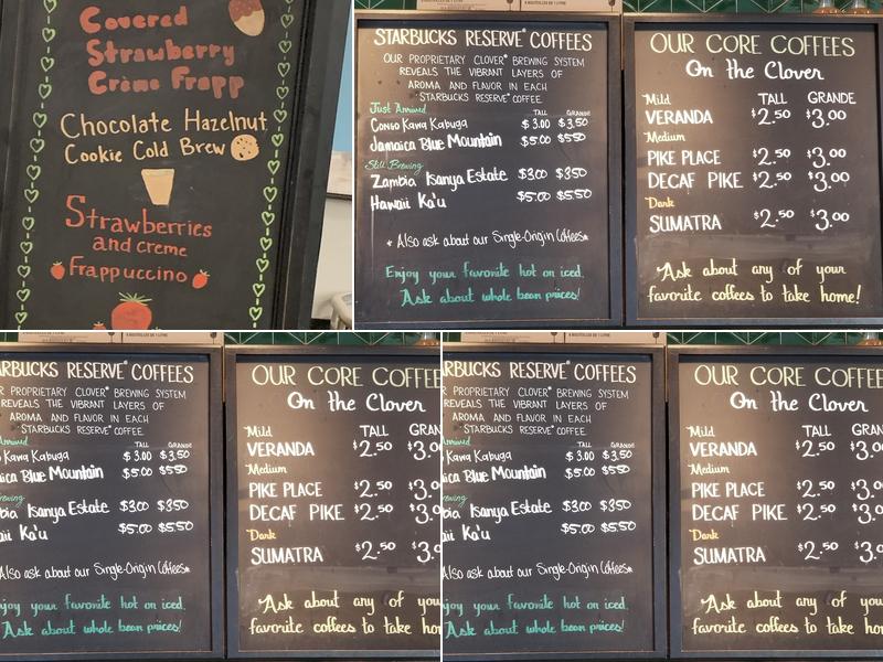 Starbucks Menu