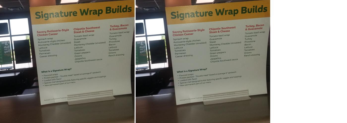 Subway Menu