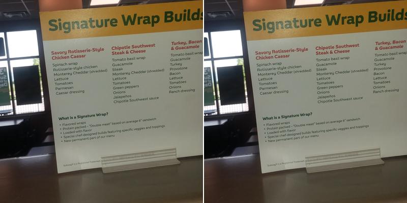 Subway Menu