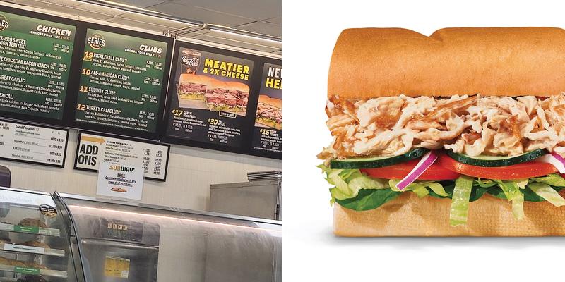 Subway Menu