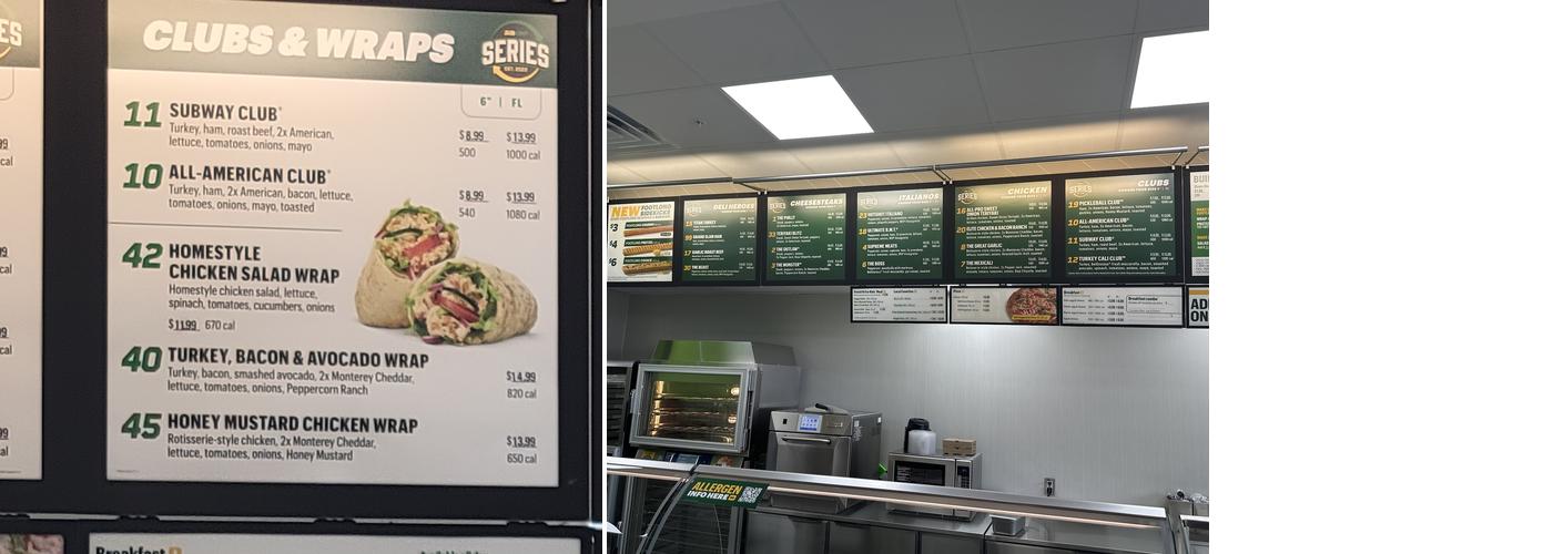 Subway Menu