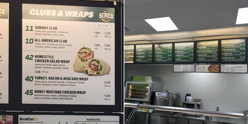 Subway Menu