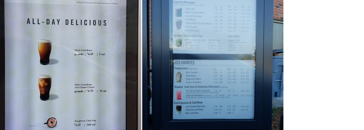Starbucks Menu