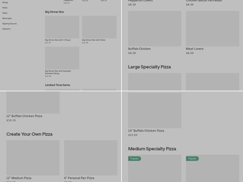 Pizza Hut Menu