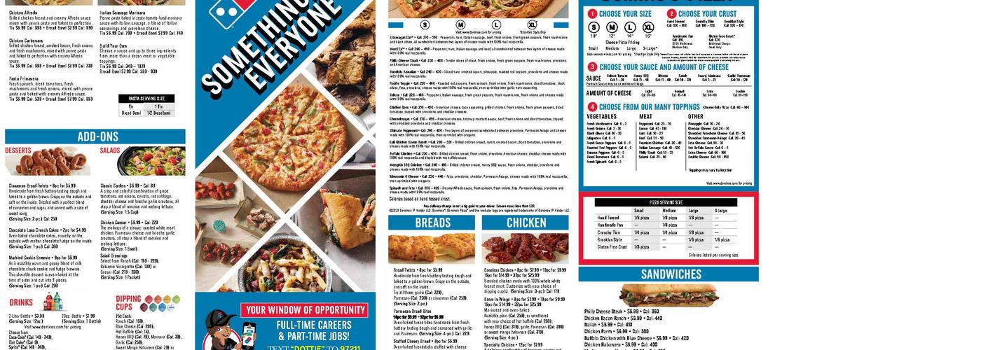 Domino's Pizza Menu