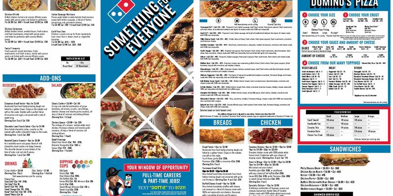 Domino's Pizza Menu