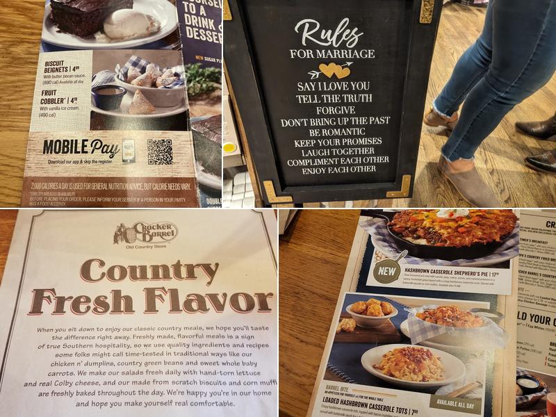 Cracker Barrel Old Country Store Menu