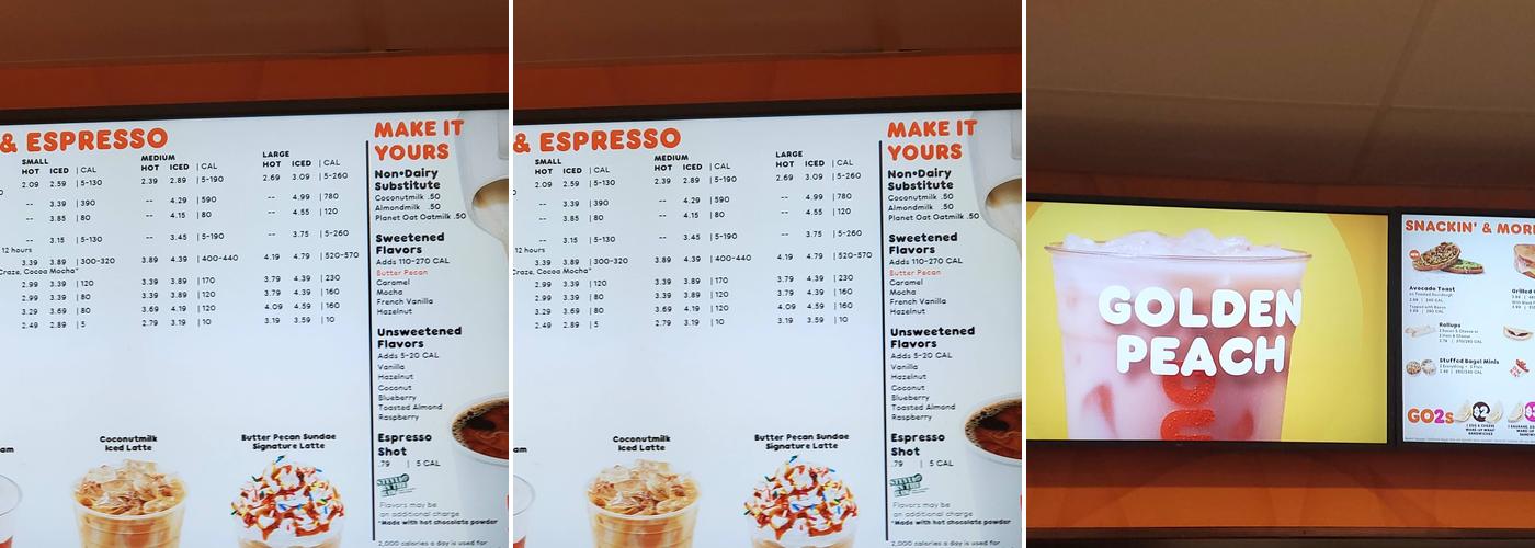 Dunkin' Menu