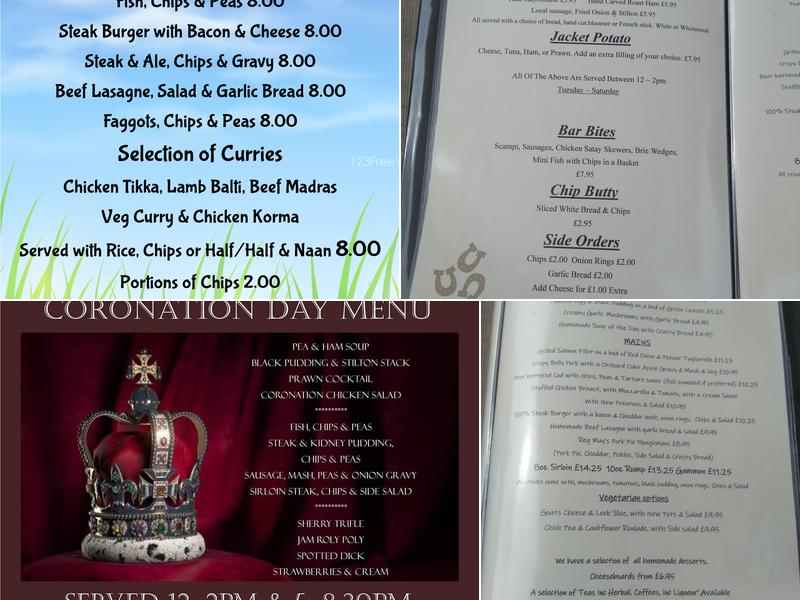 The Three Horseshoes Menu