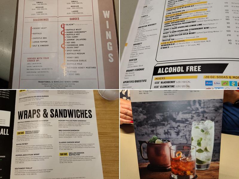 Buffalo Wild Wings Menu