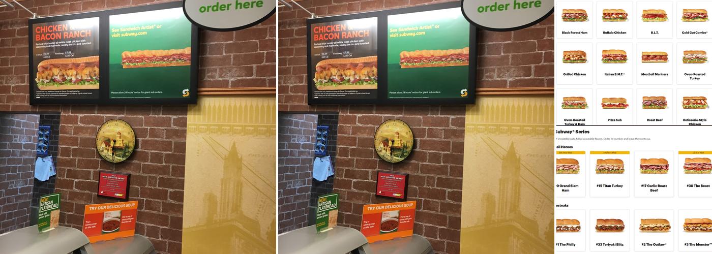 Subway Menu