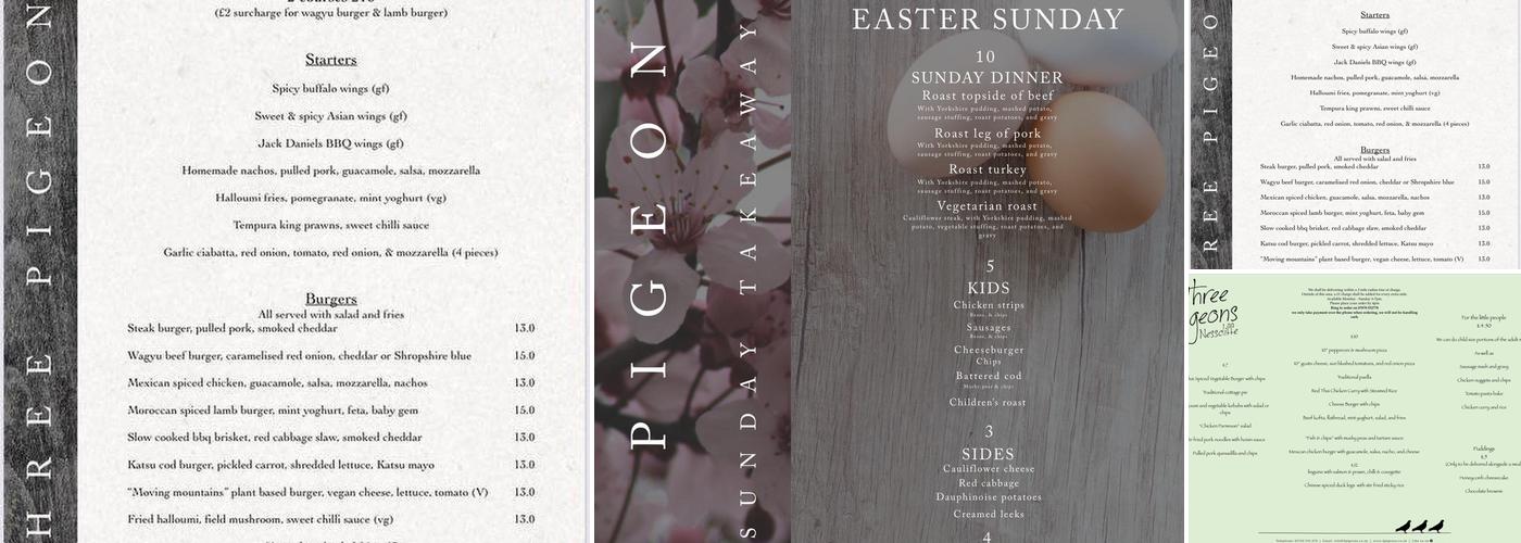 The Old Three Pigeons Menu