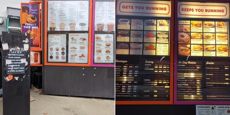 Dunkin' Menu