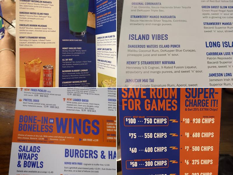 Dave & Buster's Glendale Menu
