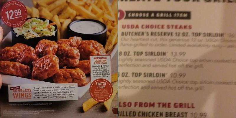 Applebee's Grill + Bar Menu