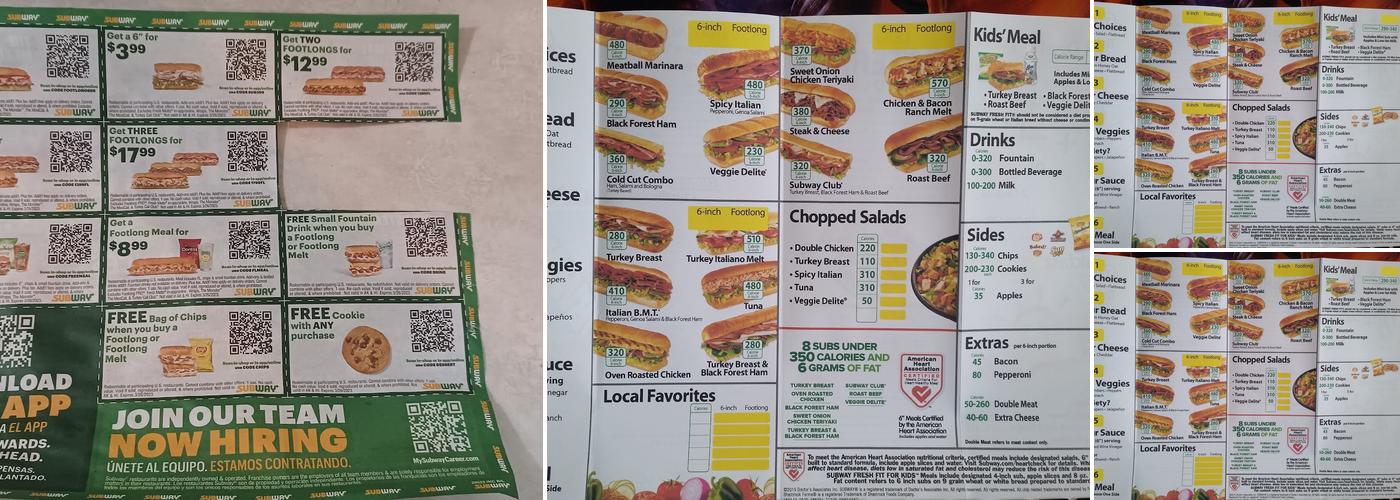 Subway Menu