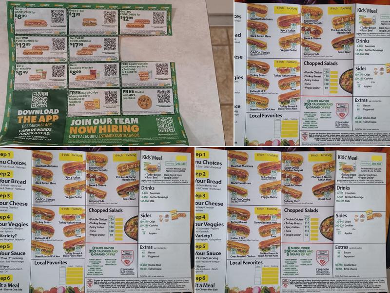 Subway Menu