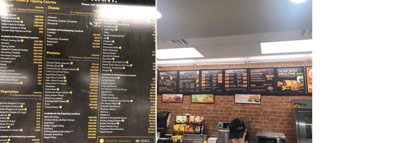 Subway Menu