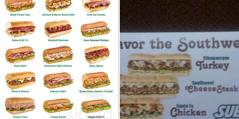 Subway Menu