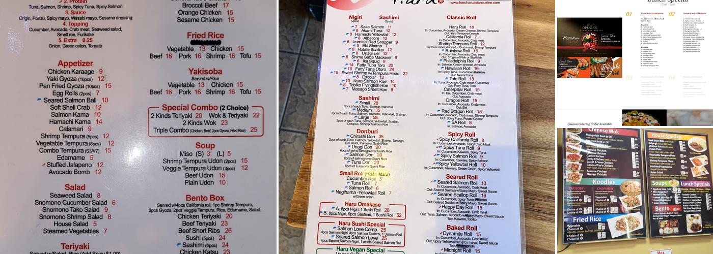 Haru Haru Sushi & Teriyaki Menu