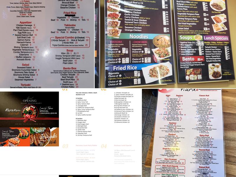 Haru Haru Sushi & Teriyaki Menu