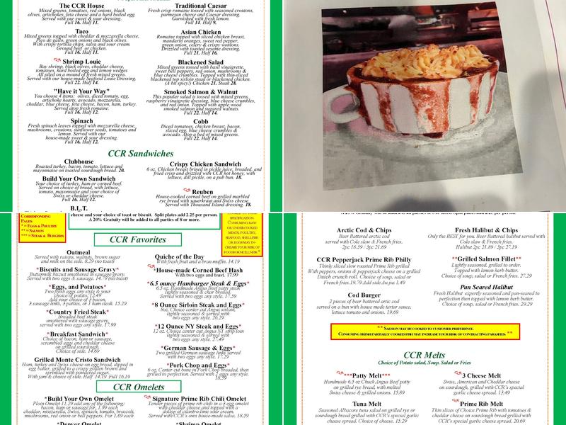 Collector's Choice Restaurant Menu