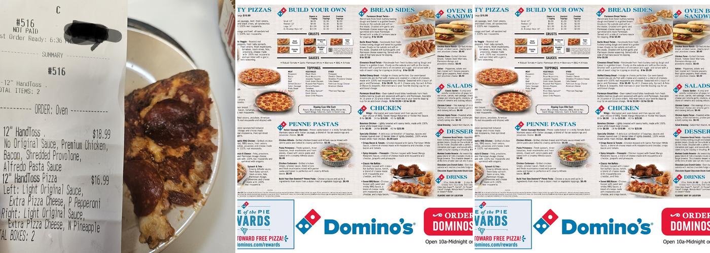 Domino's Pizza Menu