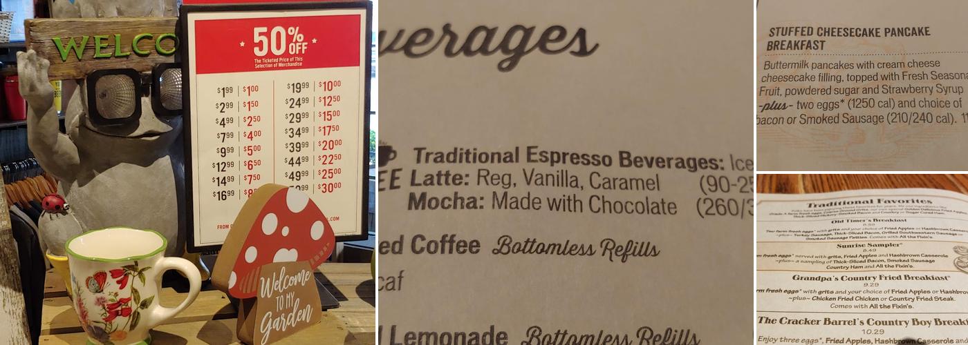 Cracker Barrel Old Country Store Menu