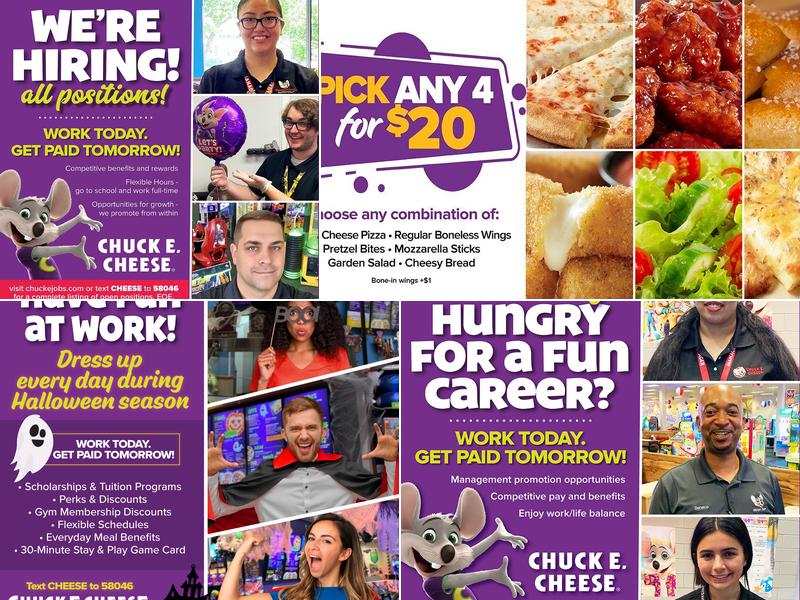 Chuck E. Cheese Menu