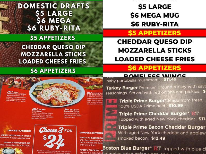 Ruby Tuesday Menu