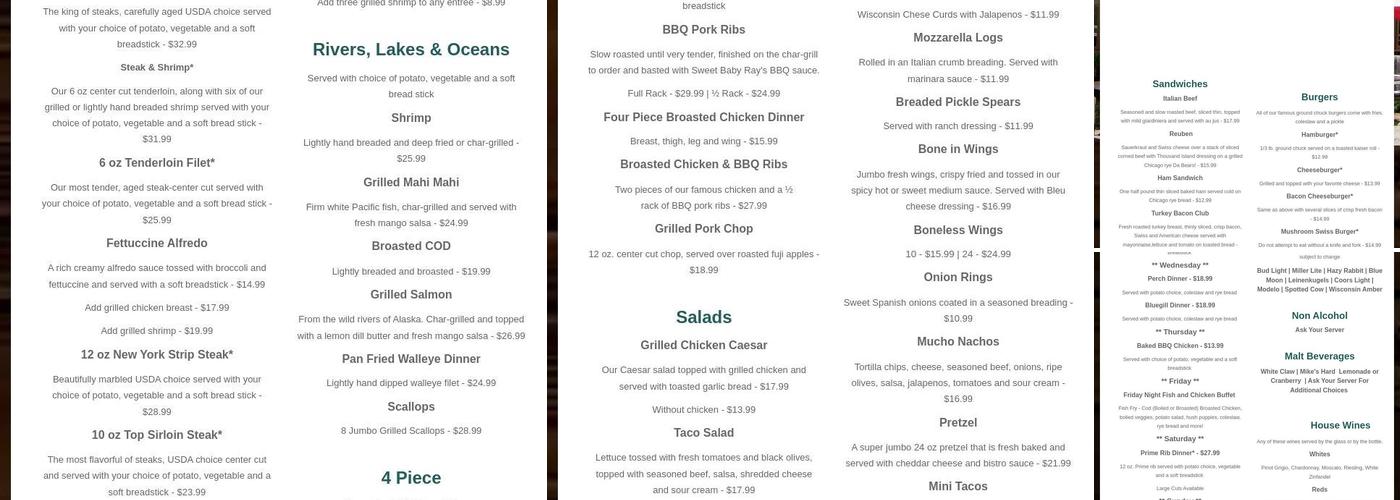 River's Edge Pub & Grub Menu