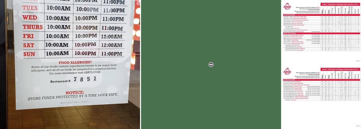 Arby's Menu