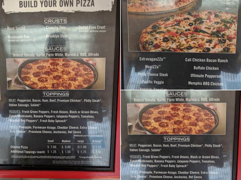 Domino's Pizza Menu