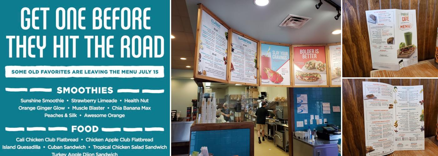 Tropical Smoothie Cafe Menu