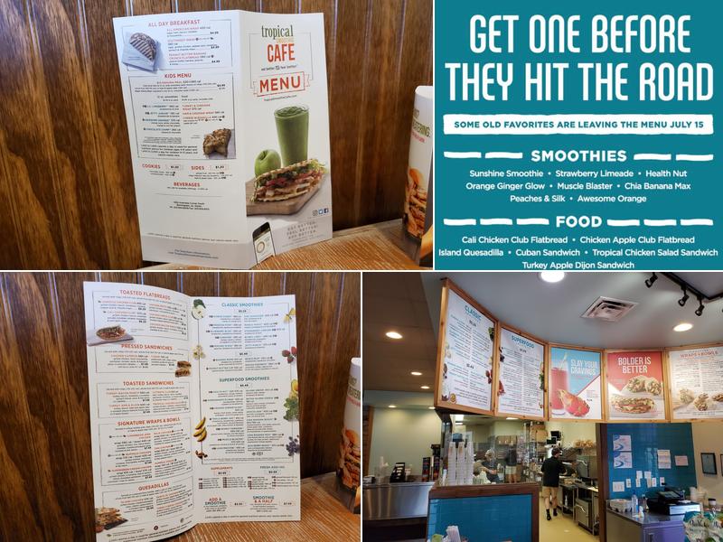 Tropical Smoothie Cafe Menu