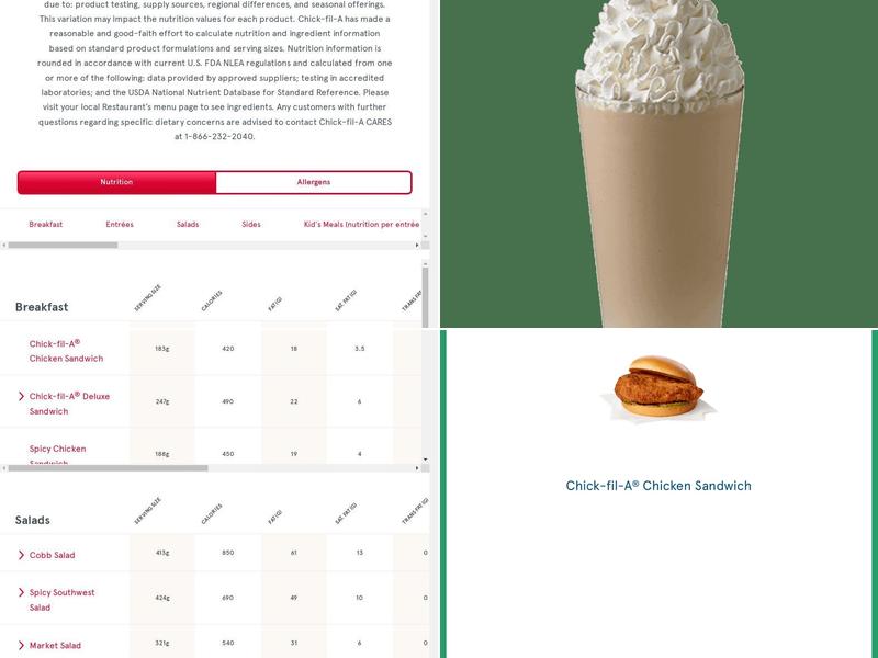 Chick-fil-A Menu