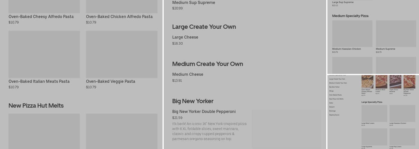 Pizza Hut Menu