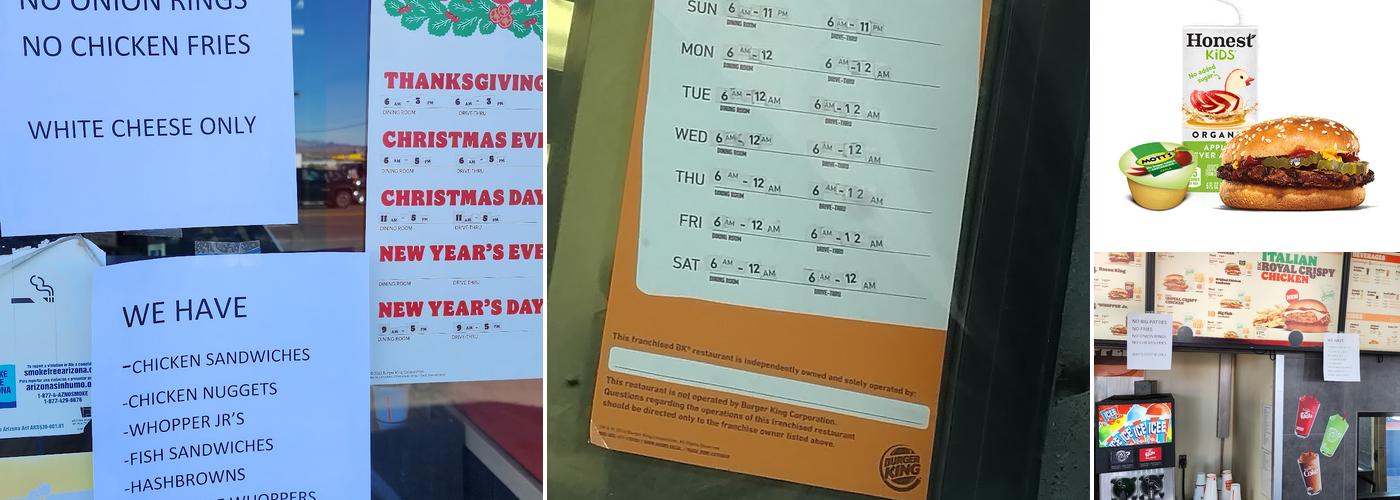Burger King Menu