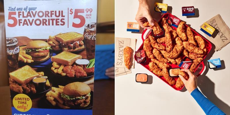 Zaxbys Chicken Fingers & Buffalo Wings Menu