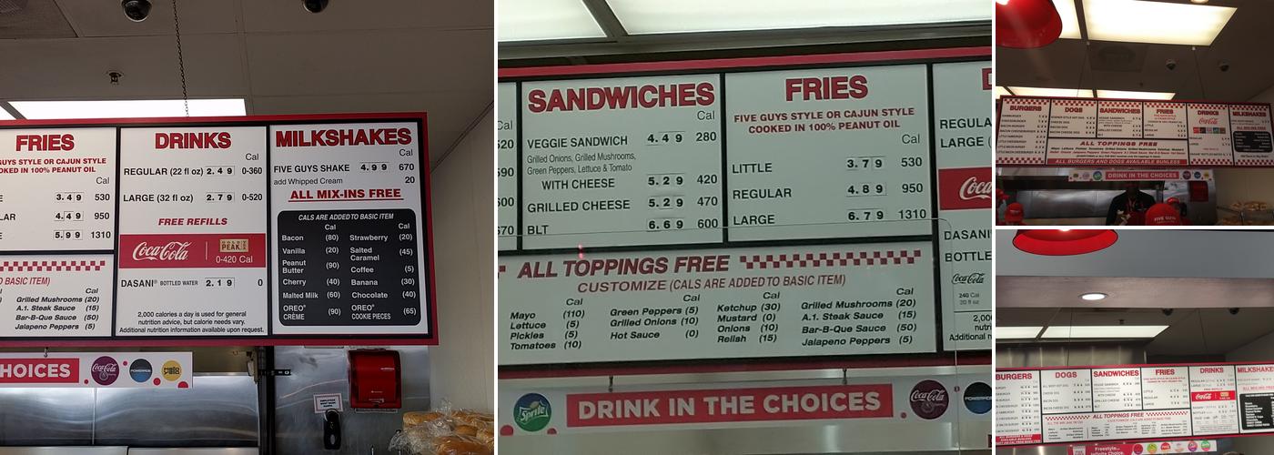 Five Guys Menu