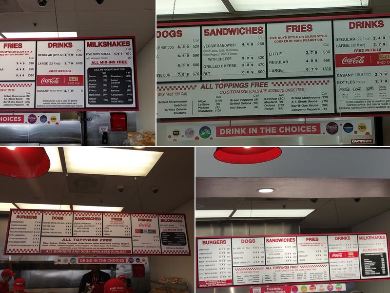 Five Guys Menu