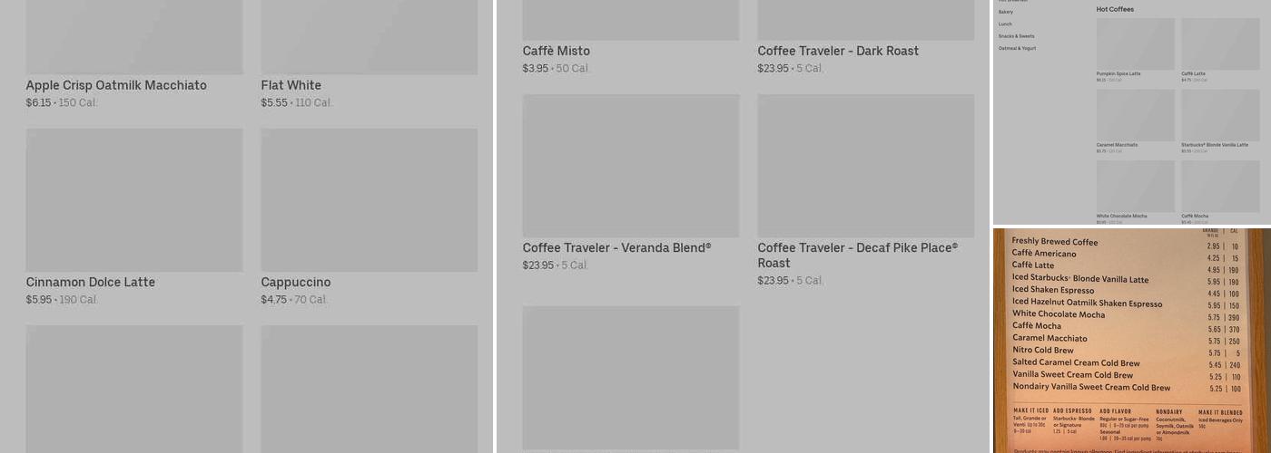 Starbucks Menu