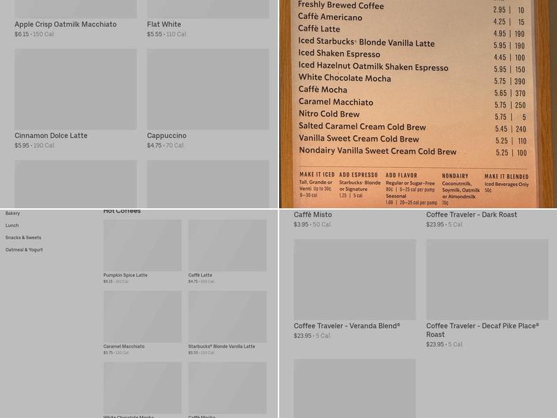 Starbucks Menu