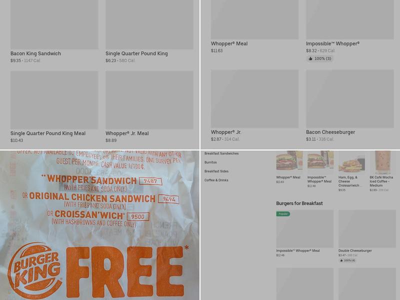Burger King Menu