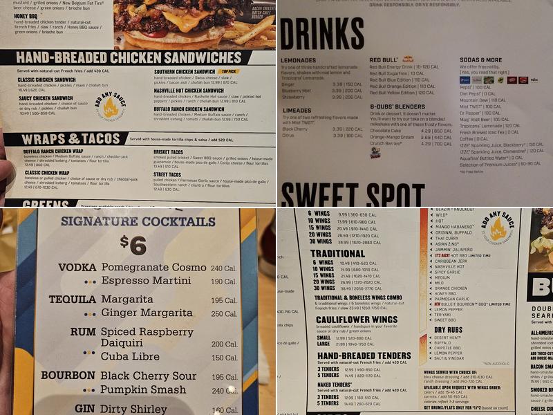 Buffalo Wild Wings Menu