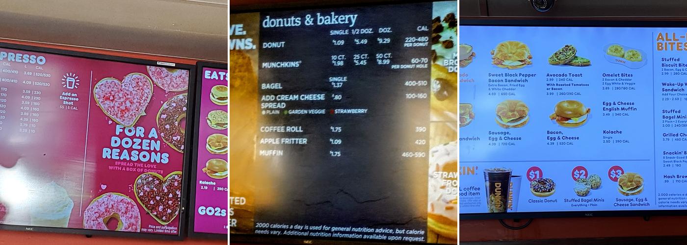 Dunkin' Menu