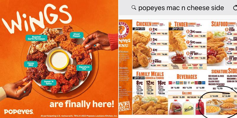 Popeyes Louisiana Kitchen Menu