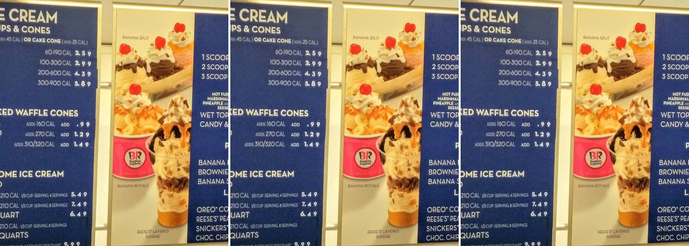 Baskin-Robbins Menu